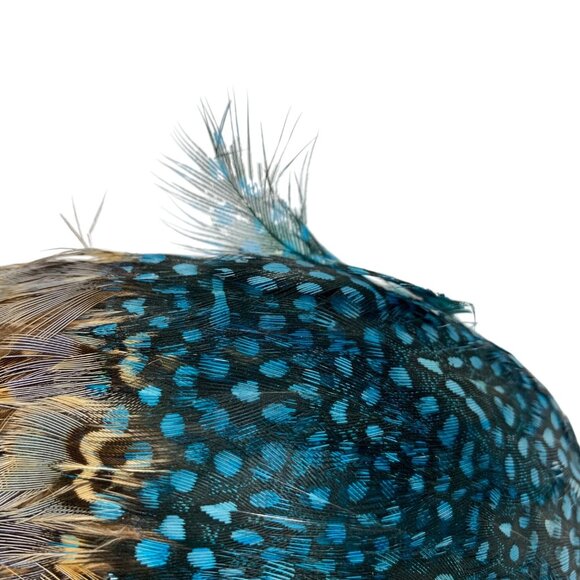 Vibrant Multicolor Pheasant Peacock Feathered Halo Wreath Band Church Derby Hat - Picture 10 of 10